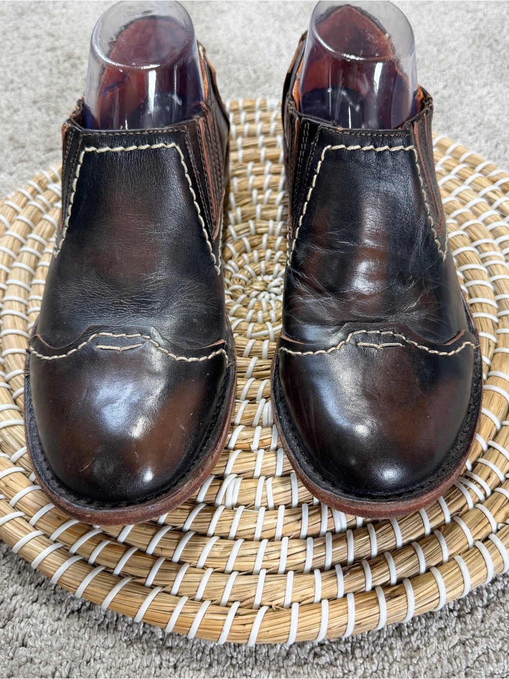 Bed|Stu Women’s Cobbler Series Slip On Shoes Leather in Dark Brown 8 - Picture 2 of 14
